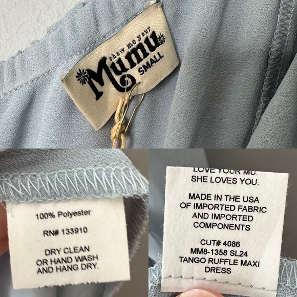 Show Me Your Mumu Tango Dress Steel Blue NEW - Picture 6 of 7